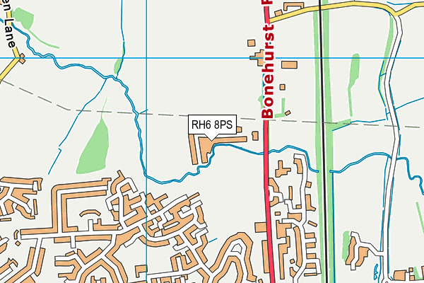 RH6 8PS map - OS VectorMap District (Ordnance Survey)