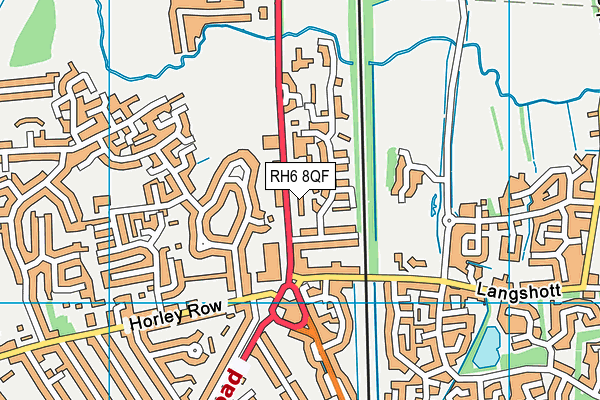 RH6 8QF map - OS VectorMap District (Ordnance Survey)