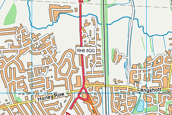 RH6 8QG map - OS VectorMap District (Ordnance Survey)