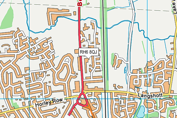 RH6 8QJ map - OS VectorMap District (Ordnance Survey)