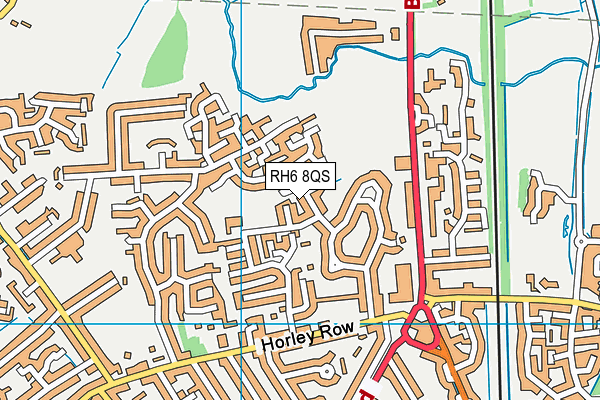 RH6 8QS map - OS VectorMap District (Ordnance Survey)
