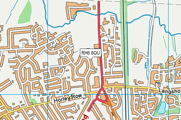 RH6 8QU map - OS VectorMap District (Ordnance Survey)