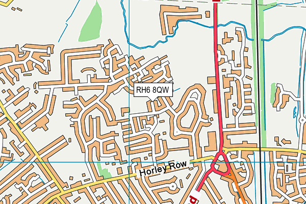 RH6 8QW map - OS VectorMap District (Ordnance Survey)