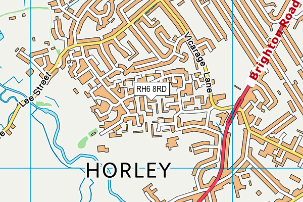 RH6 8RD map - OS VectorMap District (Ordnance Survey)