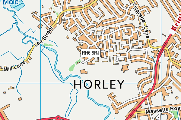 Horley Anderson Centre (Closed) map (RH6 8RJ) - OS VectorMap District (Ordnance Survey)