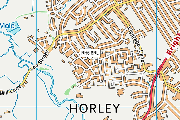 RH6 8RL map - OS VectorMap District (Ordnance Survey)