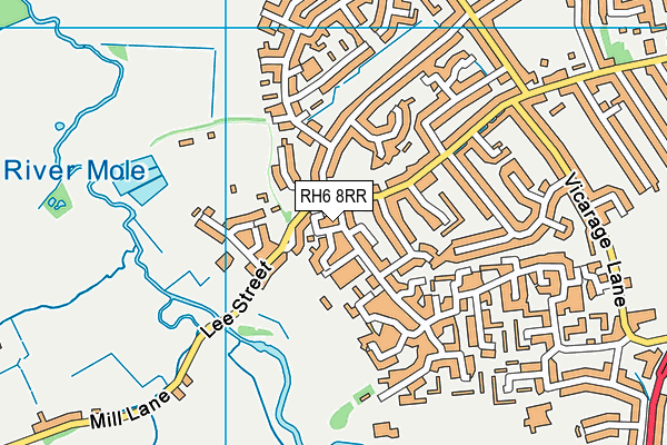 RH6 8RR map - OS VectorMap District (Ordnance Survey)