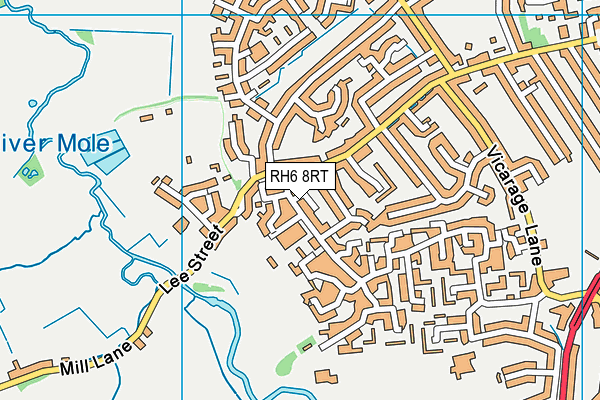 RH6 8RT map - OS VectorMap District (Ordnance Survey)