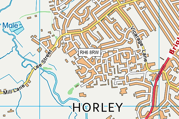 RH6 8RW map - OS VectorMap District (Ordnance Survey)