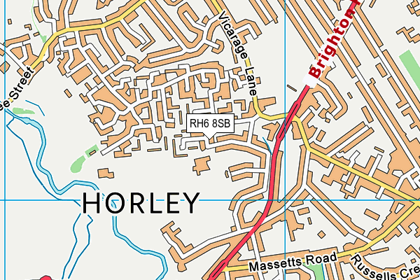 RH6 8SB map - OS VectorMap District (Ordnance Survey)