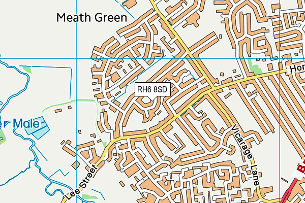 RH6 8SD map - OS VectorMap District (Ordnance Survey)