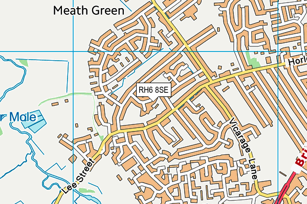 RH6 8SE map - OS VectorMap District (Ordnance Survey)