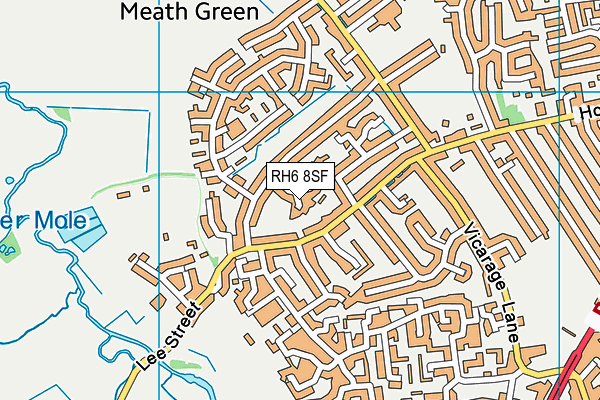 RH6 8SF map - OS VectorMap District (Ordnance Survey)