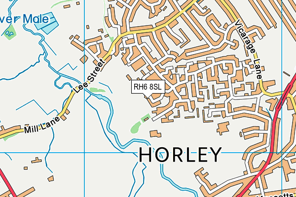 RH6 8SL map - OS VectorMap District (Ordnance Survey)