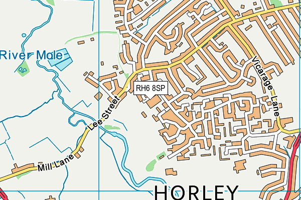 Horley Town Fc map (RH6 8SP) - OS VectorMap District (Ordnance Survey)