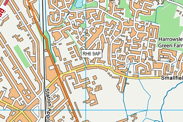 RH6 9AP map - OS VectorMap District (Ordnance Survey)