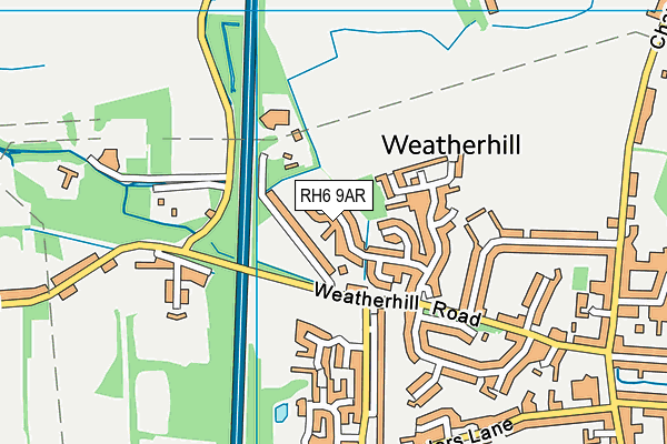 RH6 9AR map - OS VectorMap District (Ordnance Survey)