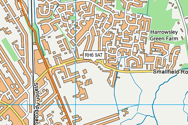 RH6 9AT map - OS VectorMap District (Ordnance Survey)