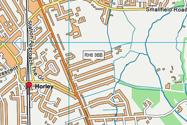 RH6 9BB map - OS VectorMap District (Ordnance Survey)