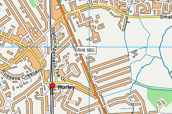 RH6 9BG map - OS VectorMap District (Ordnance Survey)