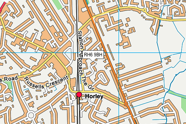 RH6 9BH map - OS VectorMap District (Ordnance Survey)