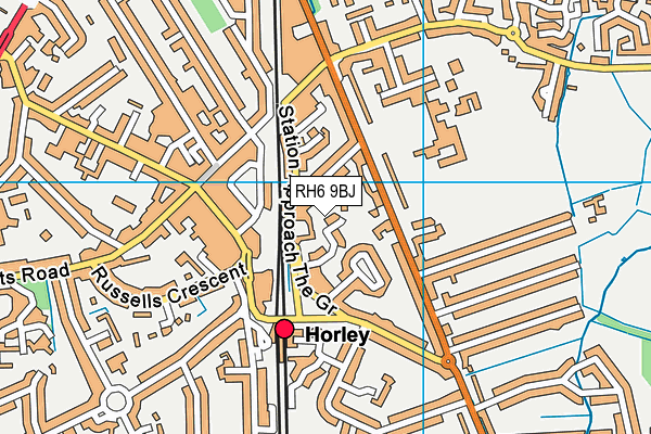 RH6 9BJ map - OS VectorMap District (Ordnance Survey)