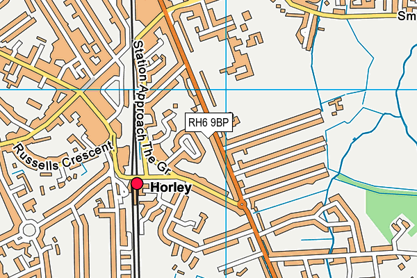 RH6 9BP map - OS VectorMap District (Ordnance Survey)