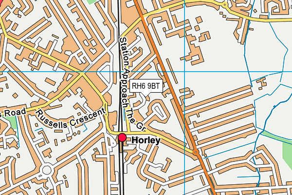 RH6 9BT map - OS VectorMap District (Ordnance Survey)