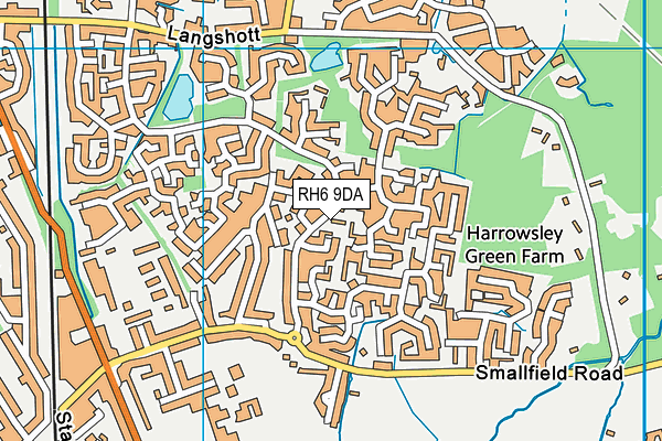 RH6 9DA map - OS VectorMap District (Ordnance Survey)