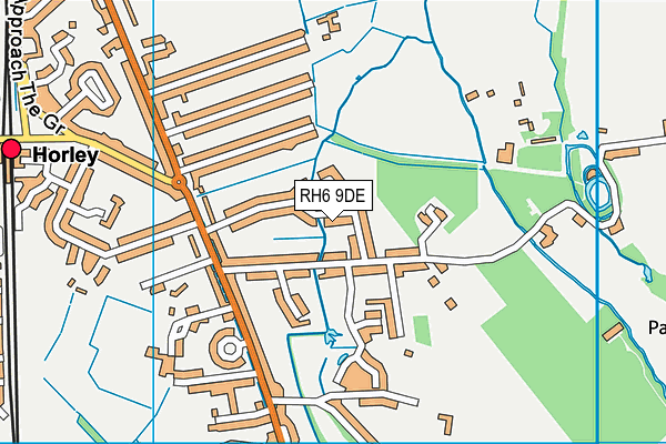 RH6 9DE map - OS VectorMap District (Ordnance Survey)