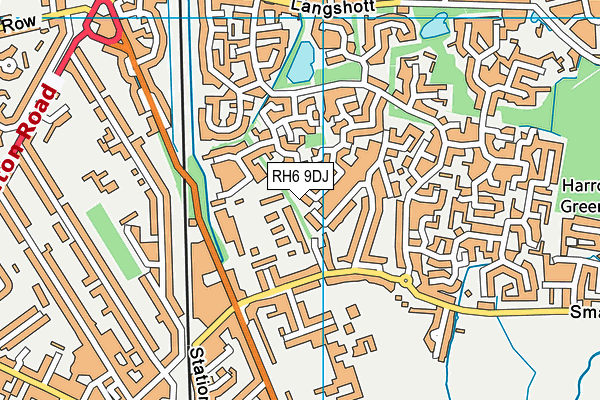 RH6 9DJ map - OS VectorMap District (Ordnance Survey)