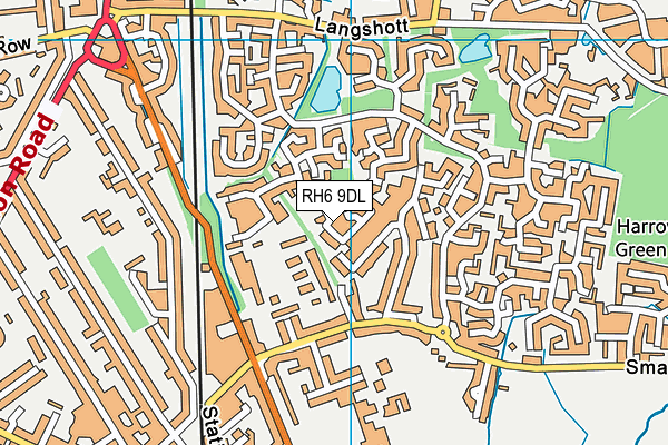 RH6 9DL map - OS VectorMap District (Ordnance Survey)