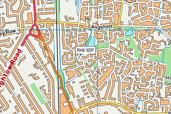 RH6 9DP map - OS VectorMap District (Ordnance Survey)