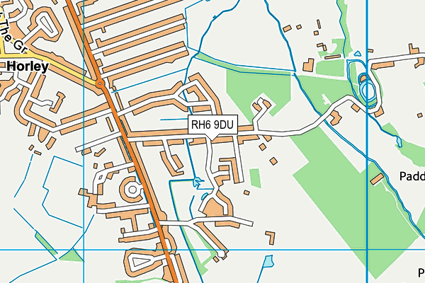 RH6 9DU map - OS VectorMap District (Ordnance Survey)