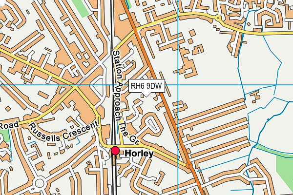 RH6 9DW map - OS VectorMap District (Ordnance Survey)