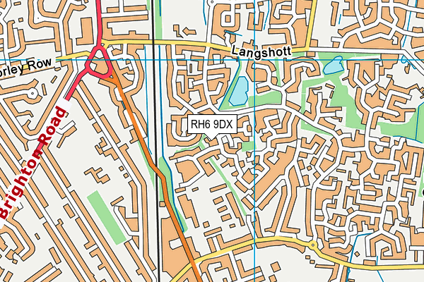 RH6 9DX map - OS VectorMap District (Ordnance Survey)