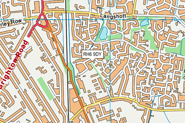 RH6 9DY map - OS VectorMap District (Ordnance Survey)