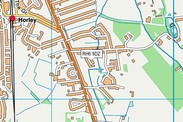 RH6 9DZ map - OS VectorMap District (Ordnance Survey)