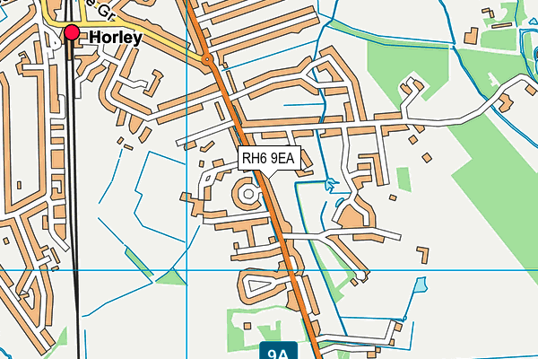 RH6 9EA map - OS VectorMap District (Ordnance Survey)