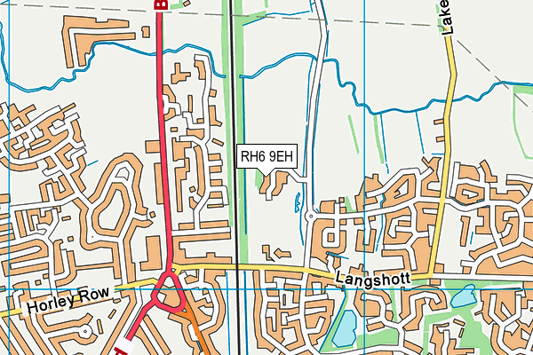 RH6 9EH map - OS VectorMap District (Ordnance Survey)