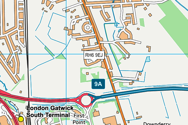 RH6 9EJ map - OS VectorMap District (Ordnance Survey)