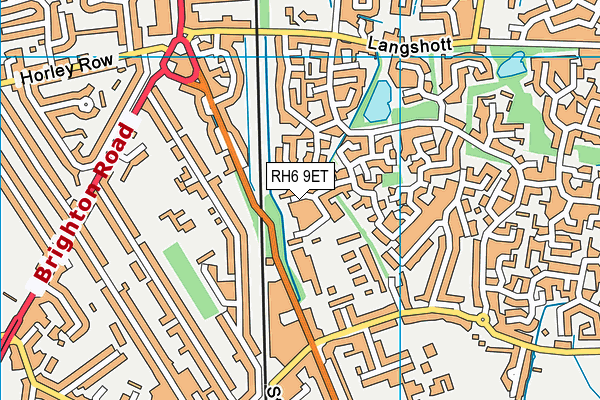 RH6 9ET map - OS VectorMap District (Ordnance Survey)