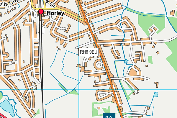 RH6 9EU map - OS VectorMap District (Ordnance Survey)