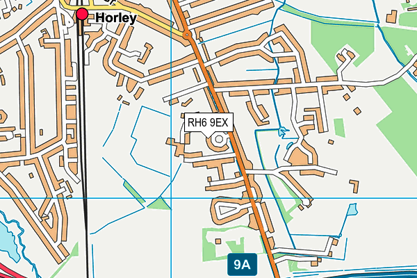 RH6 9EX map - OS VectorMap District (Ordnance Survey)