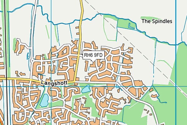 RH6 9FD map - OS VectorMap District (Ordnance Survey)