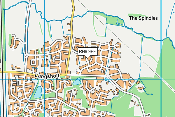 RH6 9FF map - OS VectorMap District (Ordnance Survey)