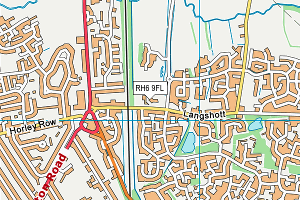 RH6 9FL map - OS VectorMap District (Ordnance Survey)