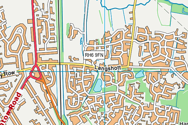 RH6 9FN map - OS VectorMap District (Ordnance Survey)