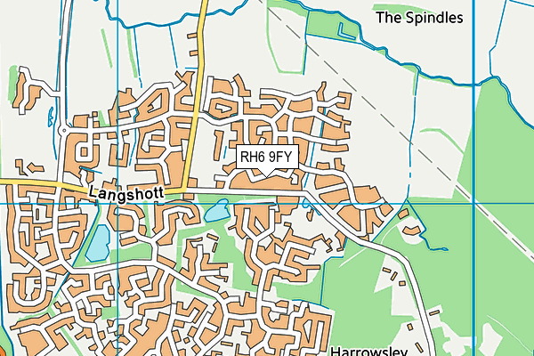 RH6 9FY map - OS VectorMap District (Ordnance Survey)