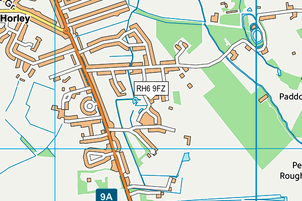 RH6 9FZ map - OS VectorMap District (Ordnance Survey)